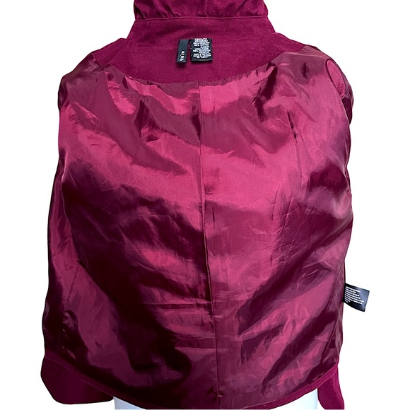 MIX IT Cropped Cotton Double Breasted Jacket Burgundy Size M Women’s EUC - Picture 7 of 9